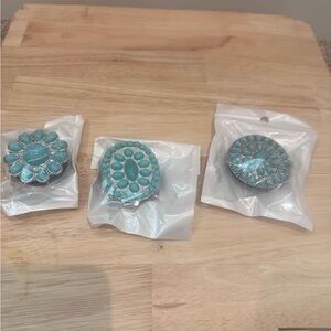 Chic Turquoise Phone Grips Set of Three